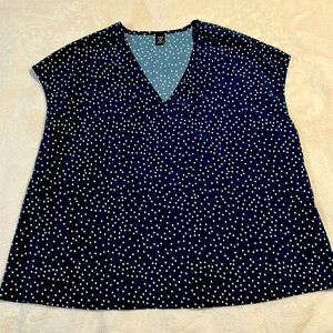Sleeveless Linen Polka Dot Blouse
